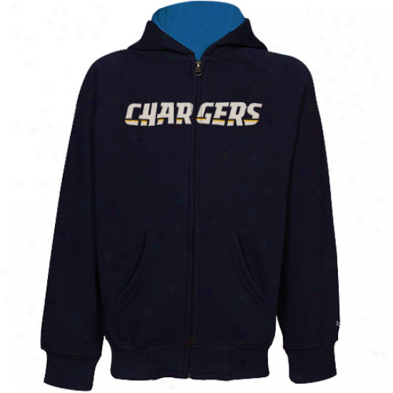 Reebok San Diego Chargers Toddler Navy Blue Playbook Full Zip Hoodie Sweatshirt