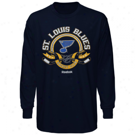 Reebok St. Louis Blues The Main Attraction Long Sleeve T-shirt - Navy Blue