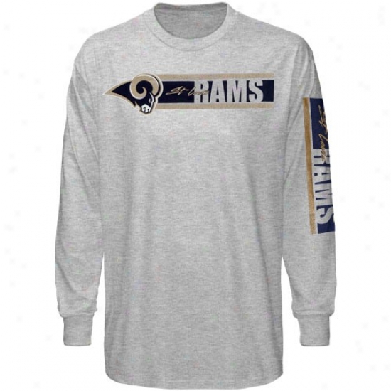 Reebok St. Louis Rams Ash The Stripes Long Sleeve T-shirt