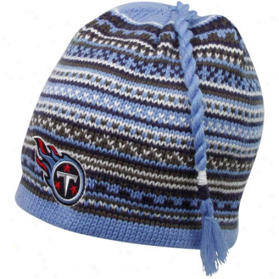 Reebok Tenessee Titans Light Blue Northern Lights Tassel Knit Beanie