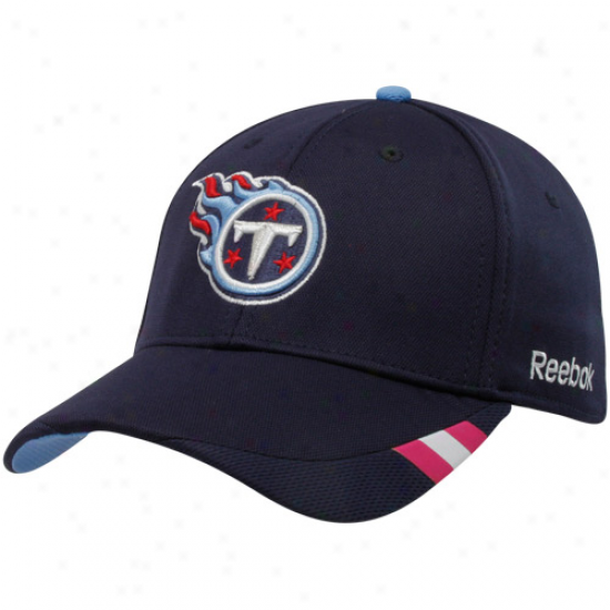 Reebok Tennessee Titans Navy Blue Breast Cancer Awareness Coaches Sideline Flex Hat