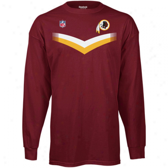 Reebok Washington Redskins T And T Long Sleeve T-shirt - Burgundy