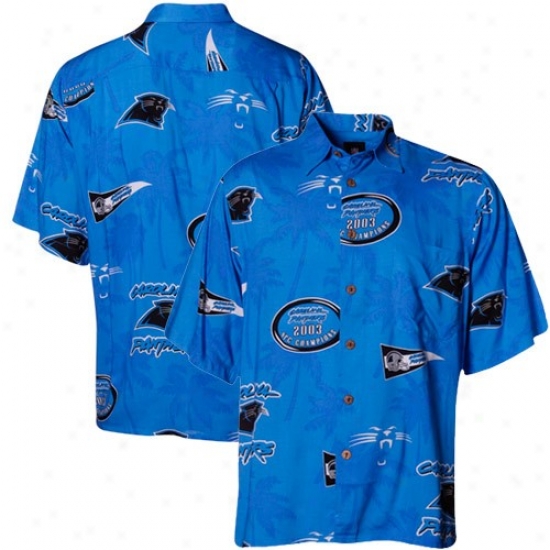 Reyn Spooner Carolina Panthers Panther Blue Scebic Print Hawaiian Buttpn-up Shirt