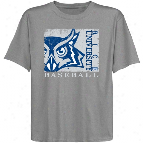 Rice Owls Youth Ash Sport Stamp T-hsirt