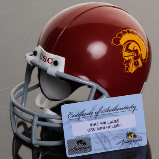 Riddell Usc Trojans #1 Mike Williams Autographed Mini Helmet