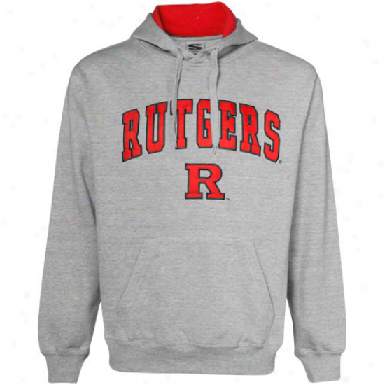 Rutgers Scarlet Knights Ash Classic Twill Hoody Seatshirt