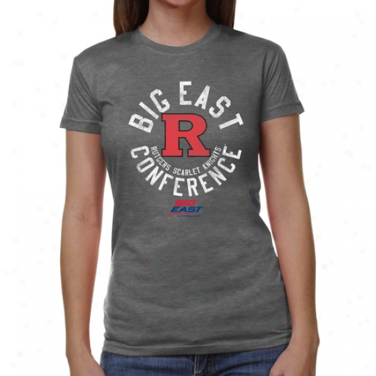 Rutgers Scarlet Knights Ladies Conference Stamp Tri-blend T-shirt - Ash