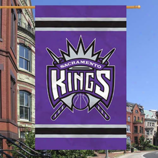 "sacramento Kings 44"" X 28"" Purple Team Logo Applique Banner"