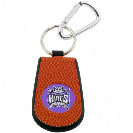 Sacramento Kings Basketball Leather Keychain