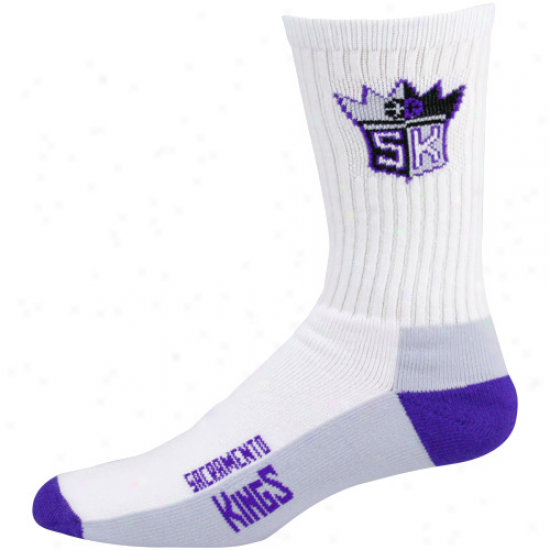 Sacramento Kings White Tri-color Team Logl Tall Socks