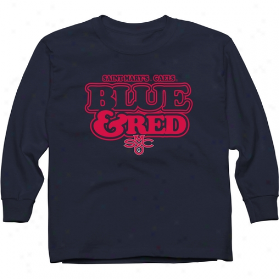 Saint Mary's Gaels Youth Our Colors Long Sleeve T-shirt - Navy Blue