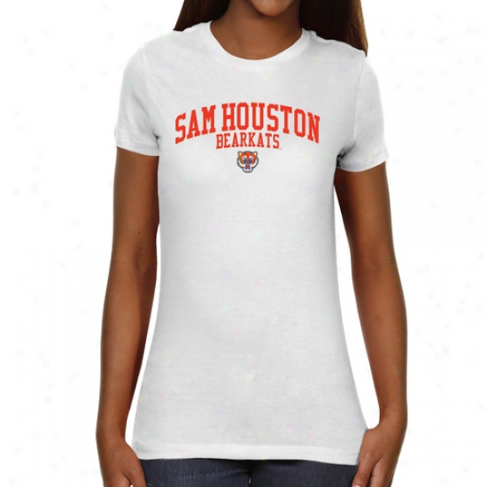 Sam Houston State Bearkats Ladies Team Arch Slim Fit T-shirt - Whitee