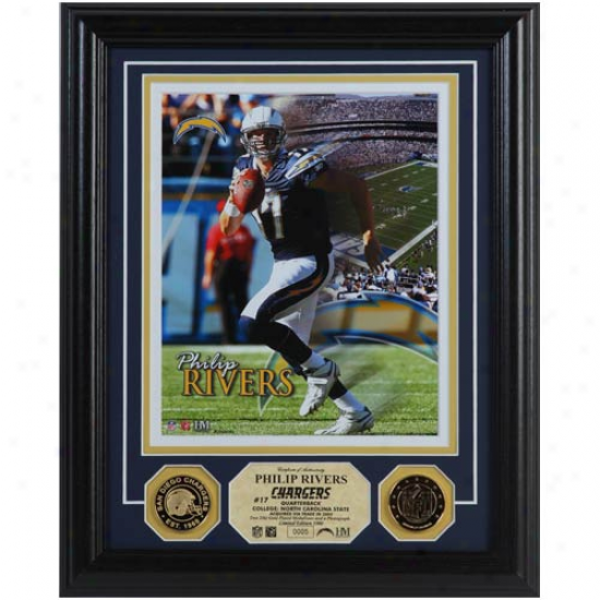 San Diego Chargers #17 Philip Rivers 24kt Gold Coin Gamester Photomint