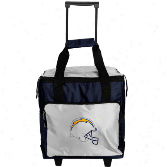 San Diego Chargers Navy Blue-wite Rolling Collapsible Cooler