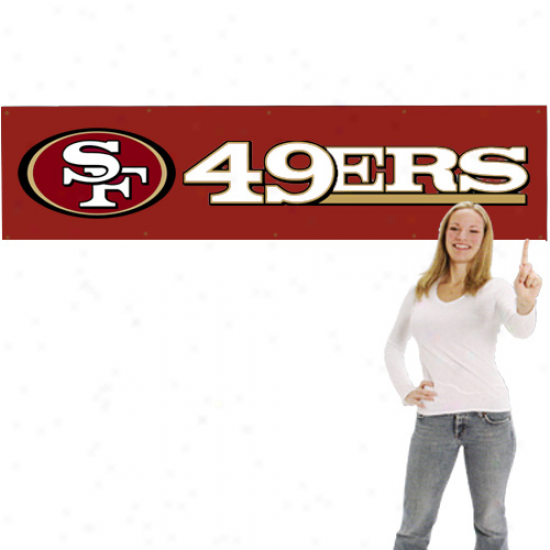 San Francisco 49ers 8' X 2' Scarlet Applique Banner