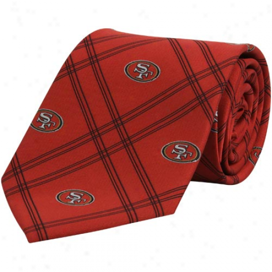 San Francisco 49ers Red Plaid Woven Tie