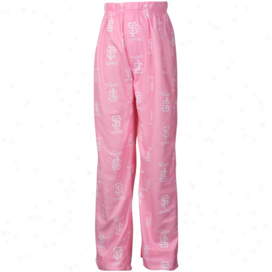 San Francisco Giants Youth Girls Printed Flannel Pajama Pants - Pink