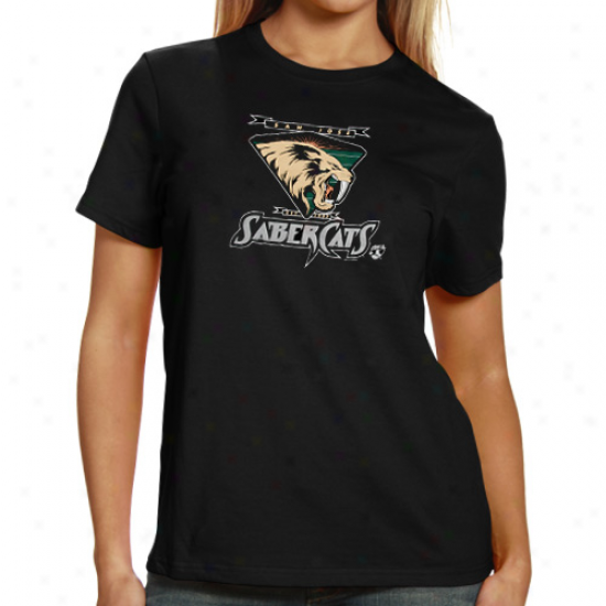 San Jose Sabercats Ladies Official Logo T-shirt - Black