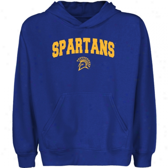 San Jose State Spartans Youth Royal Blue Logo Arch Pullover Hoody