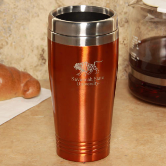 Savannah State Tigers Orange 16oz. Stainless Stee1 Travel Tumbler