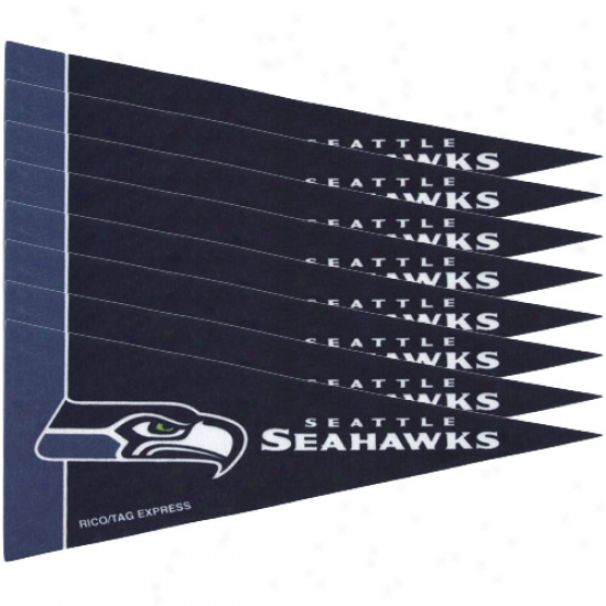 "seattle Seahawks 8-pack 4"" X 9"" Navy Blue Mini P3nnant Set"