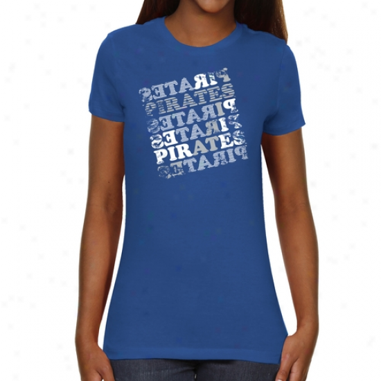 Seton Hall Pirates Ladies Crossword Slim Fit T-shirt - Royal Blue