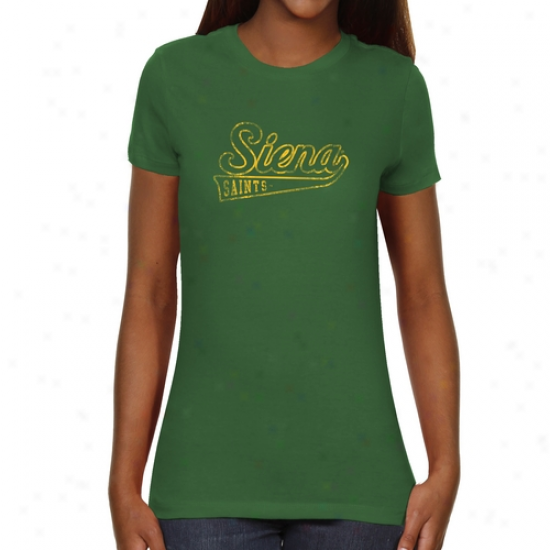 Siena Saints Ladies Swept Absent Slim Fit T-shirt - Green
