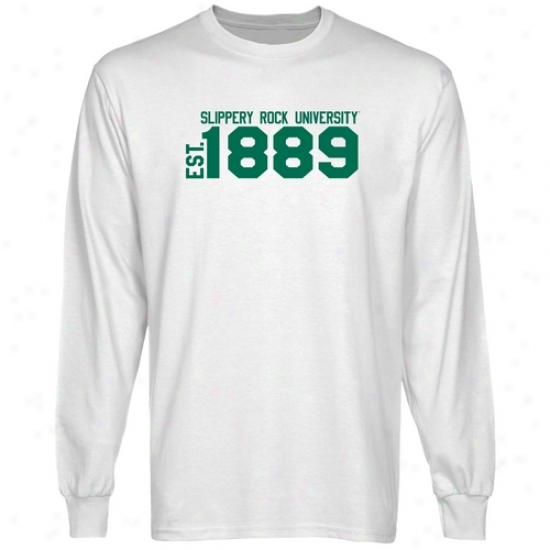 Slippery Rock Pride White Est. Date Long Sleeve T-shirt