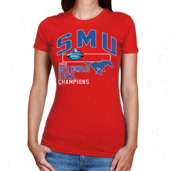 Smu Mustangs Ladiees 2012 Compass Goblet Champions T-shift - Red