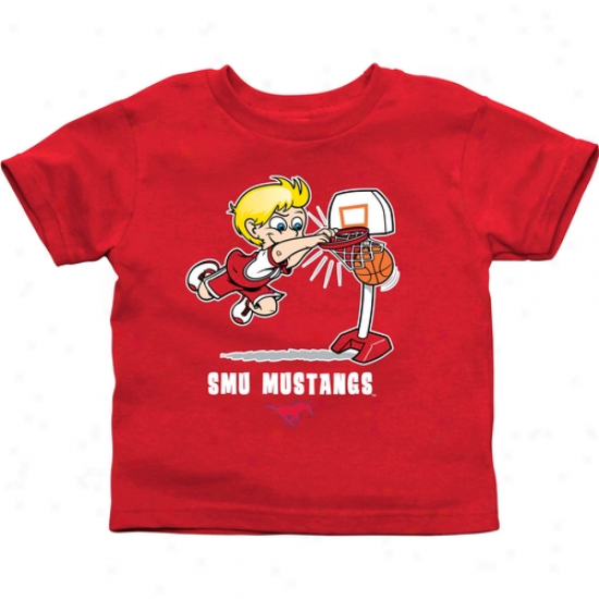 Smu Mustangs Toddlsr Boys Basketball T-shirt - Red