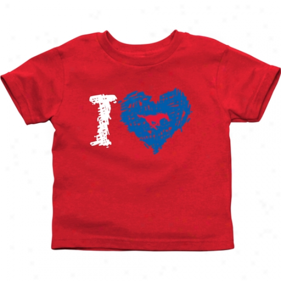 Smu Mustangs Toddler Iheart T-shirt - Red