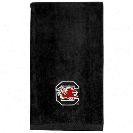 South Carolina Gamecocks Black Embroidered Sports Towel