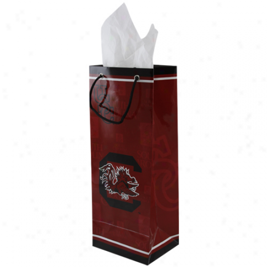 oSuth Carolina Gamecocks Garnet Bottle Gift Bag