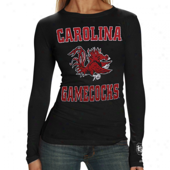 South Carolina Gamecocks Ladies Black Distressed University Long Sleeve T-shirt