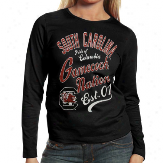 South Carolina Gamecocks Ladies Splashy Long Sleeve T-shirt - Black