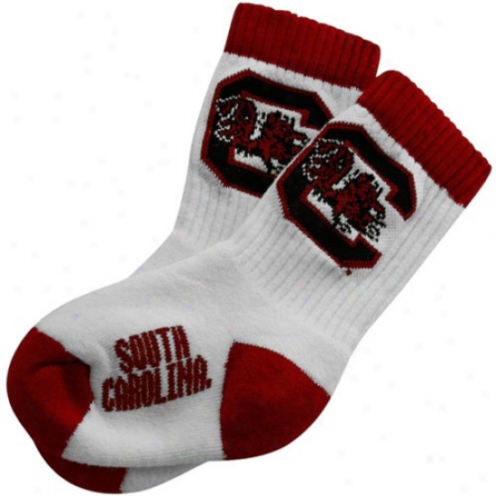 Southern Carolina Gamecocks Toddler White Cdew Socks