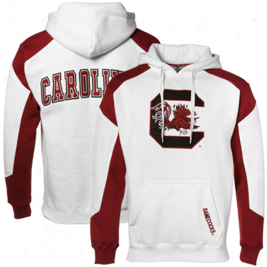 South Carolina Gamecocks White-garnet Challenger Hoody Sweatshirt