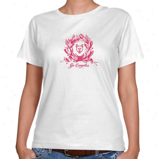 South Dkaota Coyotes Ladies White Ladies Wreath Classic Fit T-shirt