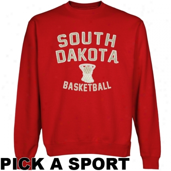 South Dakota Coyotes Legacy Crew Neck Fleece Sweatshirt - Vermillion