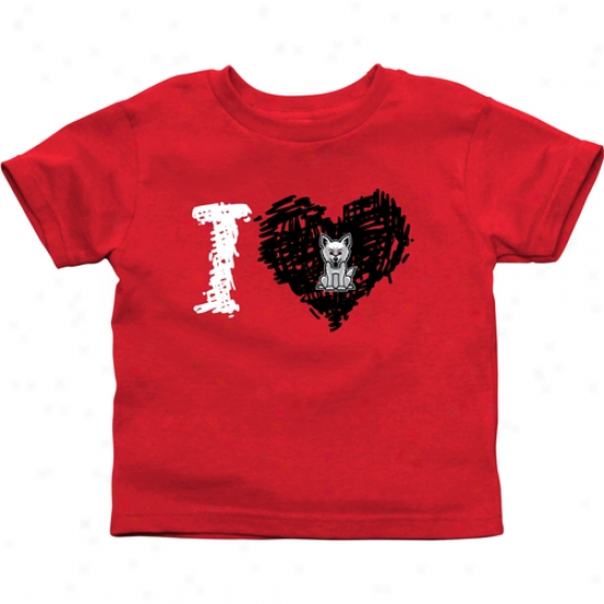 South Dakota Coyotes Toddler Iheart T-shirt - Red