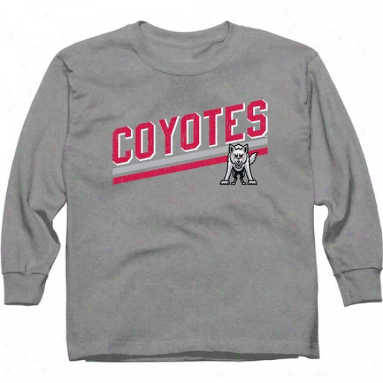 South Dakota Coyotes Youth Rising Bar Long Sleeve T-shirt - Ash