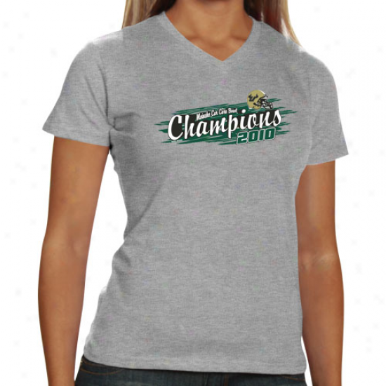 South Florida Bullz Ladies Ash 2010 Meineke Car Care Goblet Champions V-neck T-shirt