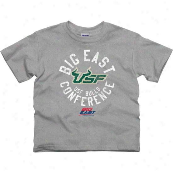 South Florida Bulls Youth Conference Stamp T-shirt - Ash