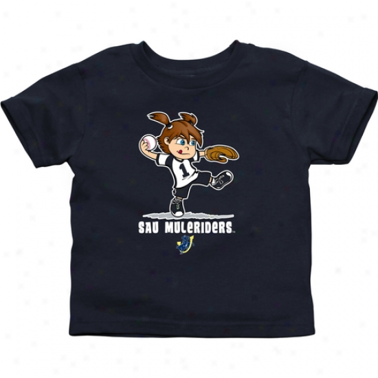 Southern Arkansas Muleriders Infant Girls Softball T-shirt - Navy Blue