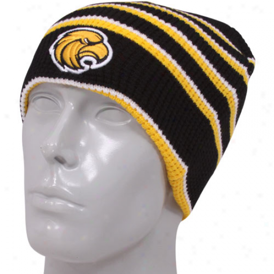 Southern Miss Goldne Eagles Black-gold Replay Thermal Beanie