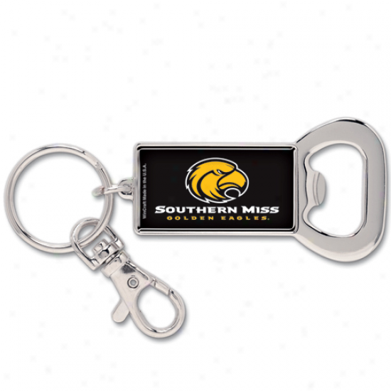 Southern Miss Golden Eagles Silvertone Bottle Opener Keychain