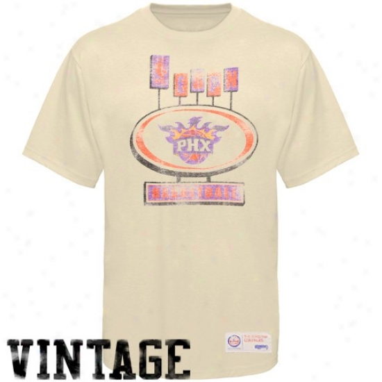 Sportiqe-espn Phoenix Suns Cream Pancakes Distressed Premium T-shirt