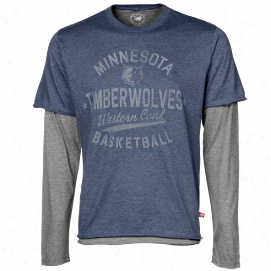 Sportiqe Minnesota Timberwolves Lol League T-shirt - Slate Blue-ash