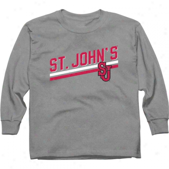 St. Johns Red Storm Yourh Rising Bar Long Sleeve T-shirt - Ash