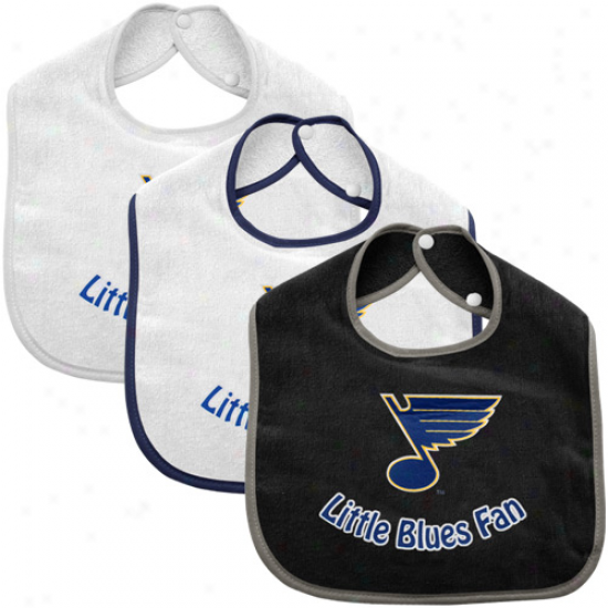 St. Lkuis Blues Infant 3-pack Litte Blow  Bib Set